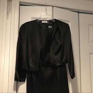 Black A line dress with bolero jacket